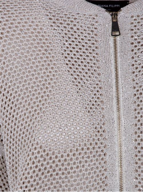 Maglia donna grigia con zip Fabiana Filippi | MAD276F478M1540145